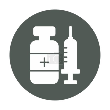 Ilustración de Jeringa con diseño de ilustración de vector de icono de vacuna - Imagen libre de derechos