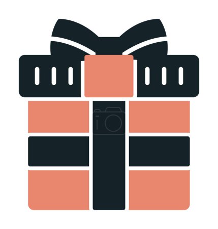 Illustration for Simple gift box with bow icon  illustration - Royalty Free Image