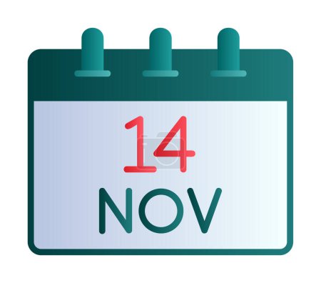 Weltdiabetestag. 14. November Datum im Kalender, Vektorillustration.