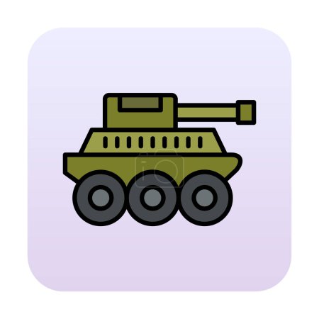 Ilustración de Plano simple tanque militar vector icono - Imagen libre de derechos