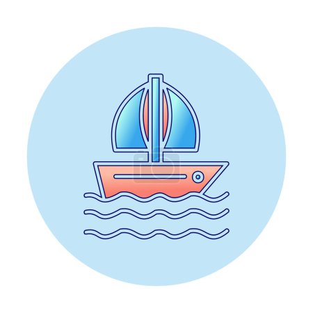 Illustration for Simple  sailboat  icon  vector illustration design - Royalty Free Image