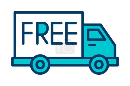 Illustration for Flat free delivery vector icon illustration design. - Royalty Free Image