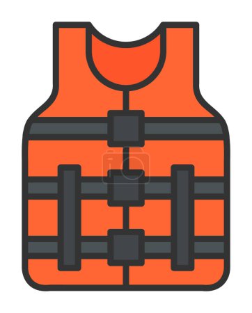 Téléchargez les illustrations : Veste de sécurité icône, illustration vectorielle conception simple - en licence libre de droit