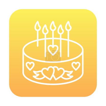 Ilustración de Pastel de cumpleaños con velas icono vector ilustración - Imagen libre de derechos