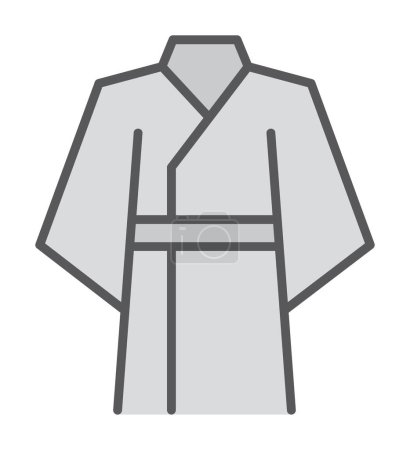Téléchargez les illustrations : Kimono japonais icône contour vectoriel illustration design - en licence libre de droit