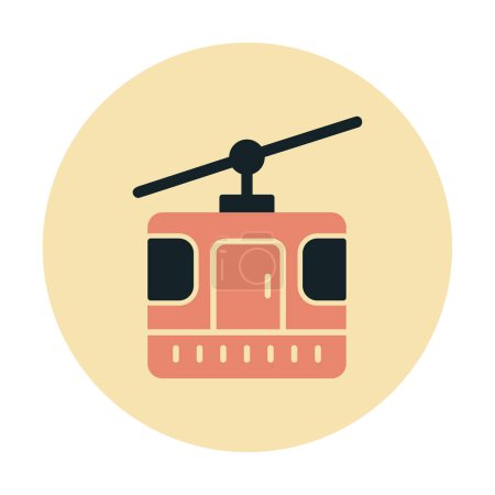 Téléchargez les illustrations : Illustration vectorielle de l'icône moderne Cabine de téléphérique - en licence libre de droit