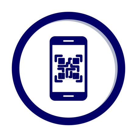 Téléchargez les illustrations : Qr Code sur l'icône web de l'écran Smartphone, illustration vectorielle - en licence libre de droit