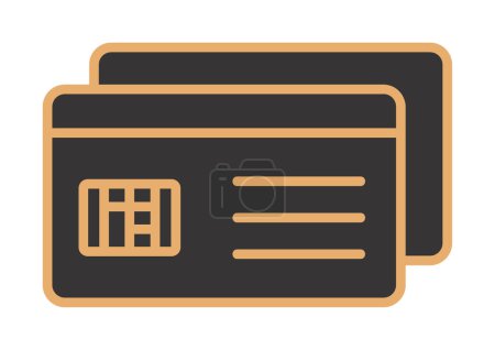 Téléchargez les illustrations : Icône de carte de crédit, illustration vectorielle conception simple - en licence libre de droit