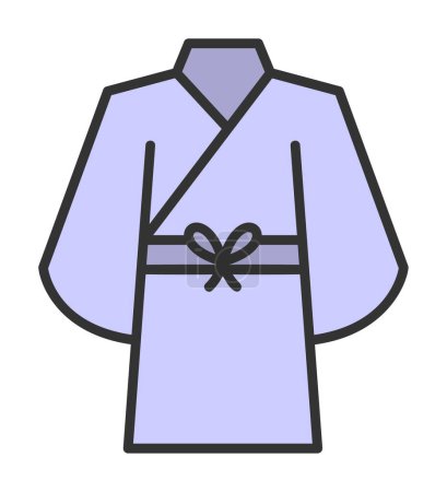 Yukata icon, linear isolated illustration, thin line vector, web design sign 