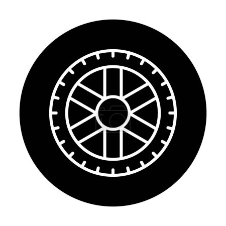 Téléchargez les illustrations : Icône vectorielle crevaison de pneu isolé sur fond blanc - en licence libre de droit