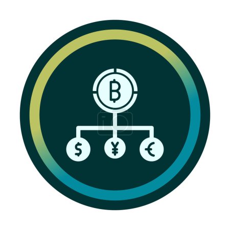 Ilustración de Moneda Estructura con bitcoin, dólar, euro y yen símbolos - Imagen libre de derechos