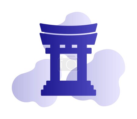 Téléchargez les illustrations : Simple icône japonaise Tori Gate, illustration vectorielle - en licence libre de droit