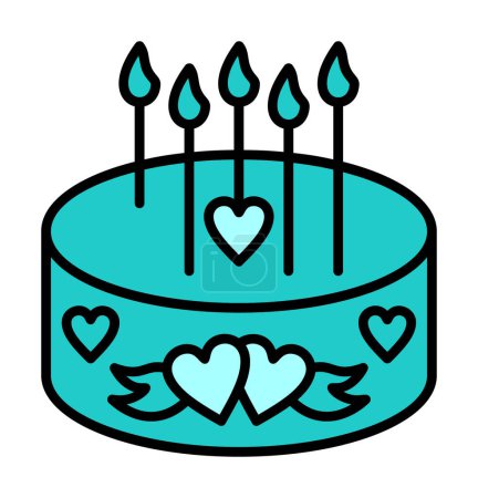 Illustration for Birthday cake with candles icon vector illustration - Royalty Free Image