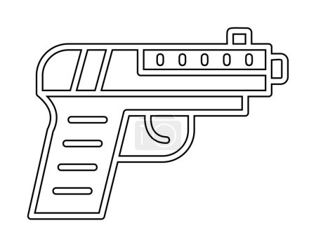 Téléchargez les illustrations : Revolver icône du pistolet, style contour - en licence libre de droit