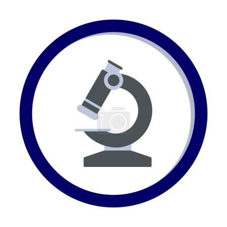 Téléchargez les illustrations : Illustration d'icône de microscope web plat - en licence libre de droit