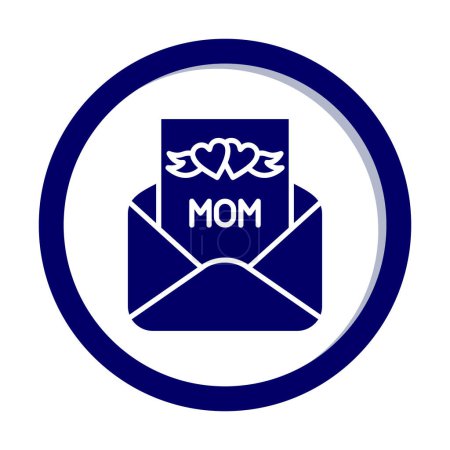 Illustration for Envelope with letter for mom with hearts icon - Royalty Free Image