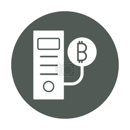 Téléchargez les illustrations : Bitcoin Miner CPU (BTC) icône, illustration vectorielle - en licence libre de droit