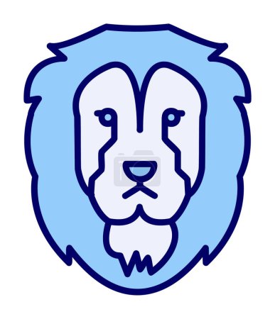 Ilustración de Cabeza de león icono plano, vector de ilustración - Imagen libre de derechos