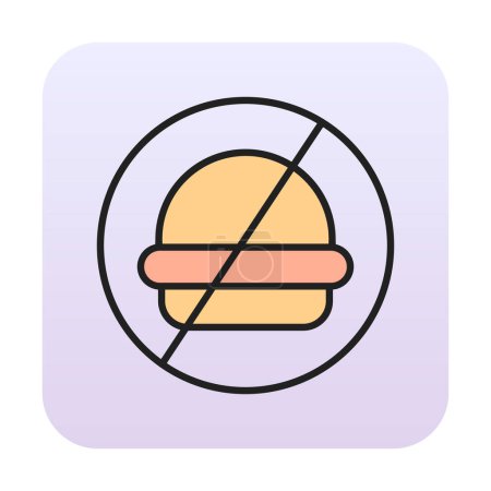 Téléchargez les illustrations : No fast food icon, vector illustration - en licence libre de droit