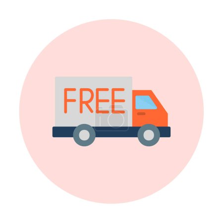 Illustration for Flat free delivery vector icon. - Royalty Free Image