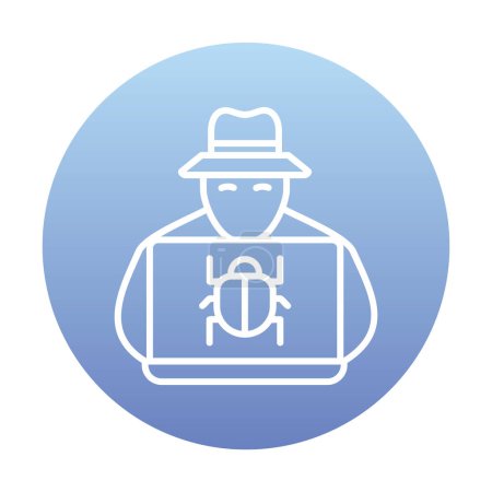 Illustration for Simple Computer Hacker icon, vector illustration - Royalty Free Image