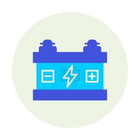Illustration for Car battery icon. flat illustration of Accumulator sign vector icon for web. - Royalty Free Image