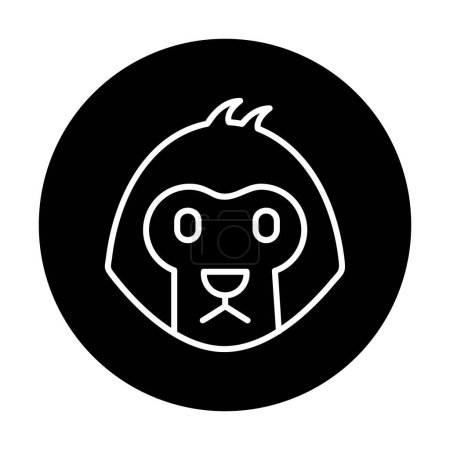 Ilustración de Icono de mono simple aislado en el fondo - Imagen libre de derechos