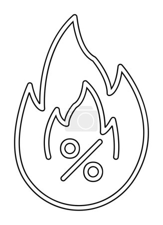 Téléchargez les illustrations : Simple feu plat avec Hot Sale icône vectoriel illustration design - en licence libre de droit