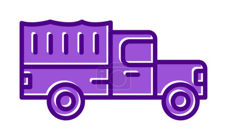 Ilustración de Militray Camión icono vector ilustración - Imagen libre de derechos