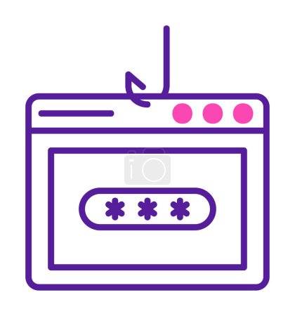 Ilustración de Contraseña simple Phishing icono, vector de ilustración - Imagen libre de derechos