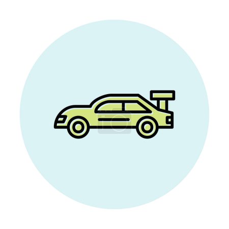 Téléchargez les illustrations : Race Icône de voiture, illustration vectorielle - en licence libre de droit