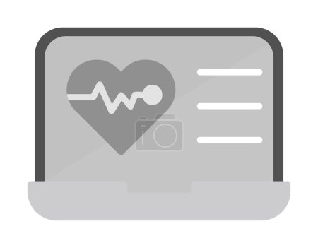 Ilustración de Icono de latido del corazón simple en el diseño portátil - Imagen libre de derechos