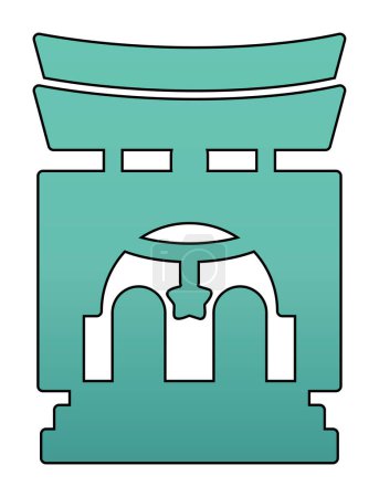 Illustration for Simple ancient asian Shrine icon, vector illustration - Royalty Free Image