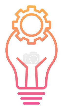 Ilustración de Bombilla con icono de rueda dentada, ilustración vectorial - Imagen libre de derechos