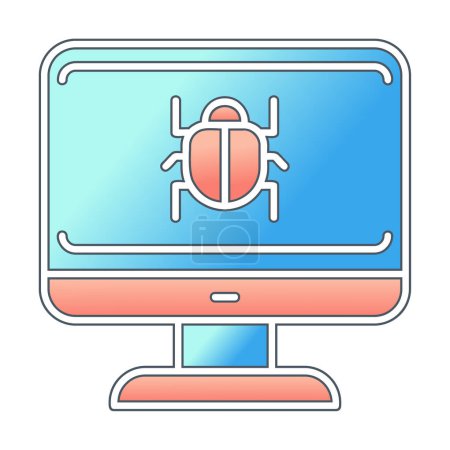 Téléchargez les illustrations : Bug logiciel icône plate, illustration vectorielle, Virus système - en licence libre de droit