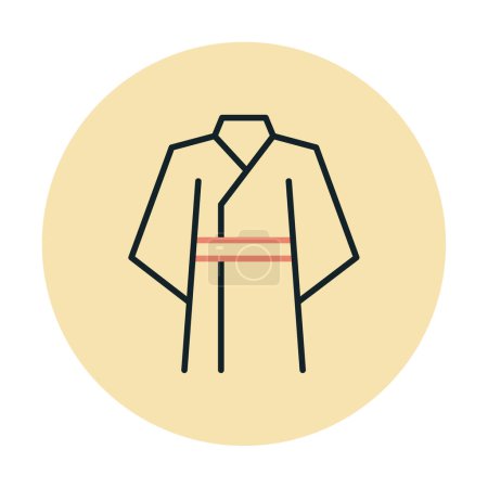 Illustration for Japanese kimono outline icon vector illustration design - Royalty Free Image