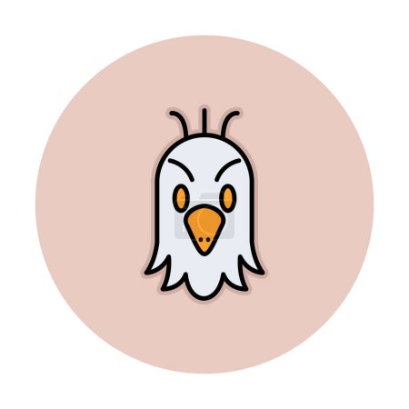 Téléchargez les illustrations : Illustration vectorielle de tête de perroquet plat - en licence libre de droit