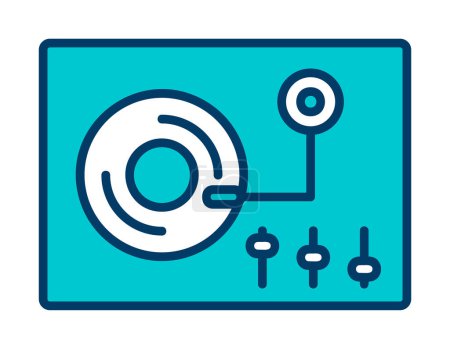Illustration for Simple vinyl player Turntable icon, vector illustration - Royalty Free Image