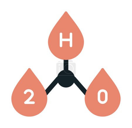 Ilustración de Gotas de agua con h2o signo vector ilustración - Imagen libre de derechos