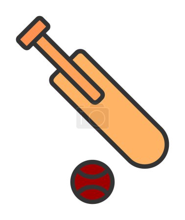 Téléchargez les illustrations : Illustration vectorielle simple icône de cricket. - en licence libre de droit