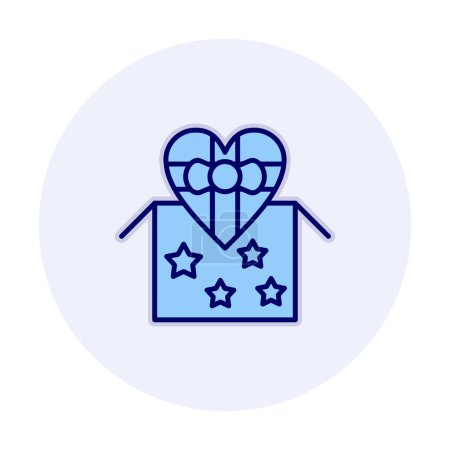 Ilustración de Caja de regalo corazón simple, concepto de día de San Valentín, ilustración de vectores - Imagen libre de derechos