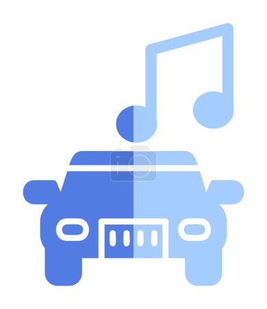 Téléchargez les illustrations : Icône de musique de voiture illustration vectorielle - en licence libre de droit