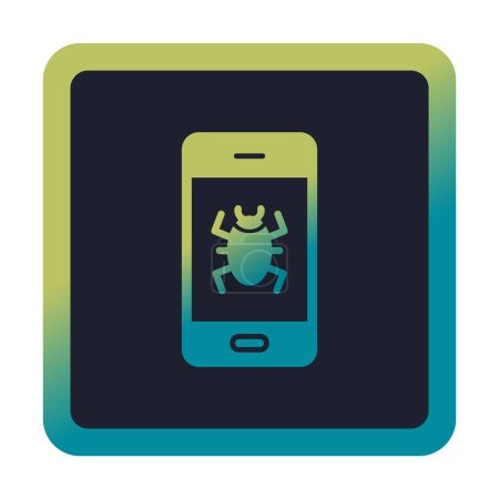 Illustration for Smartphone with  Mobile Virus vector illustration - Royalty Free Image