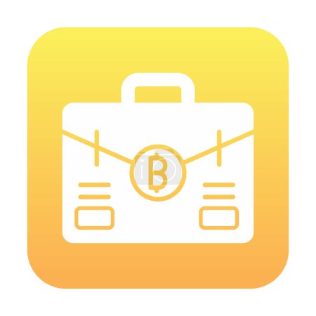 Téléchargez les illustrations : Mallette avec icône Bitcoin vectoriel illustration design - en licence libre de droit