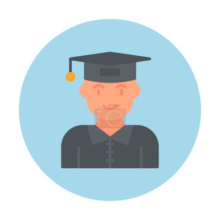 Téléchargez les illustrations : Étudiant en illustration vectorielle d'icône de chapeau de graduation - en licence libre de droit