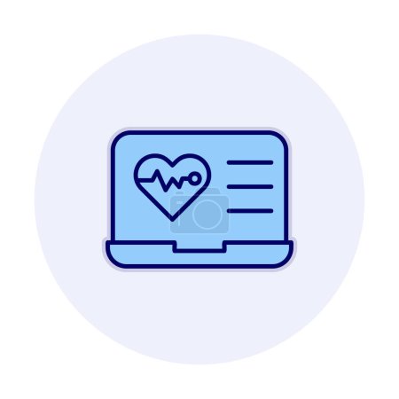 Illustration for Simple  heartbeat icon on laptop  design - Royalty Free Image