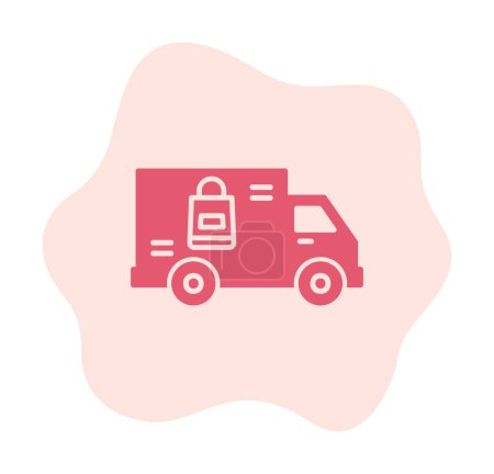 Téléchargez les photos : Icône vectoriel camion de livraison illustration simple moderne - en image libre de droit