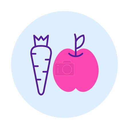 Ilustración de Comida sana simple, manzana y zanahoria icono, vector de ilustración - Imagen libre de derechos