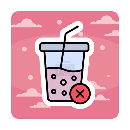Foto de Simple No Soft Drink icono, vector de ilustración - Imagen libre de derechos
