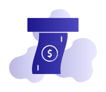 Ilustración de Símbolo de pago, billete de dólar a pagar, diseño del icono del vector - Imagen libre de derechos